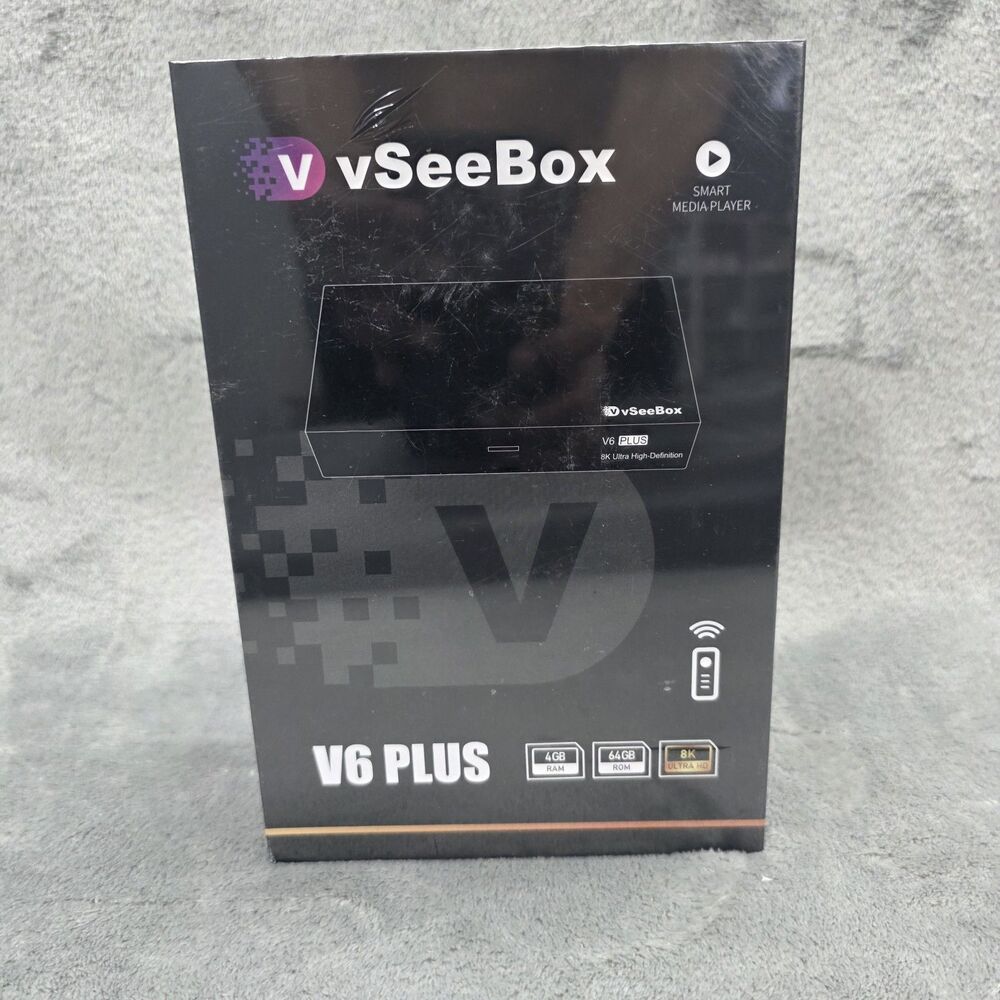 vSeeBox V6 Plus Android TV Box 4GB/64GB 8K Ultra HD Smart Media Player NEW